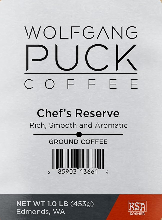 Wolfgang Puck Coffee, Chef's Reserve, Ground Coffee, 1-Pound, (Pack of 3) (014661)
