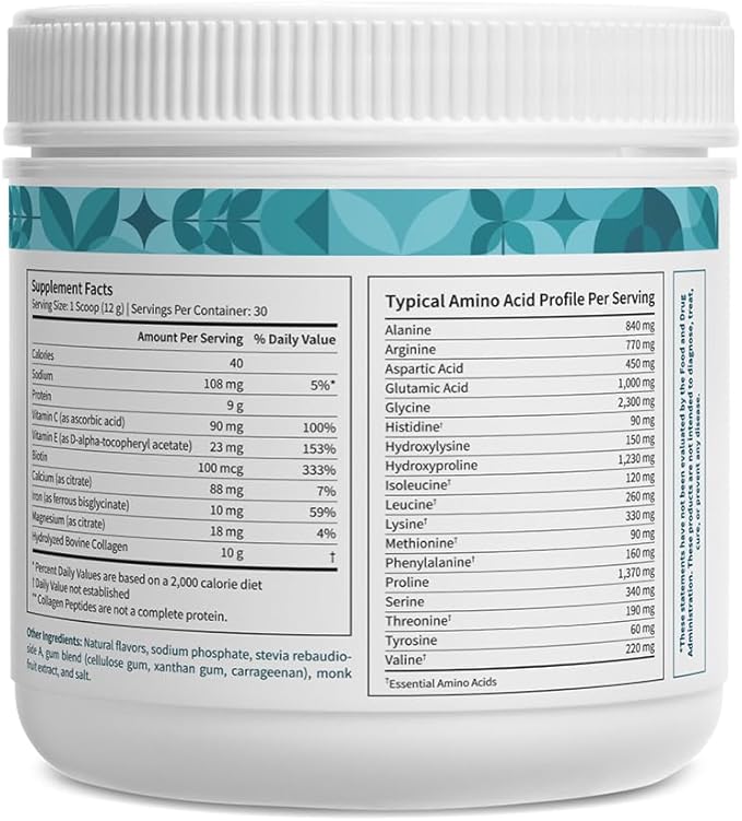 Pattern Wellness Collagen Peptides Powder (Type I & III) - Hair, Nails, Skin & Joint Support - Grass Fed & Pasture-Raised - Hydrolyzed, Non-GMO, Dairy Free, & Keto-Friendly - Birthday Cake (13 Oz)