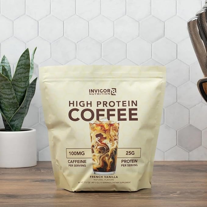 High Protein Coffee Powder 25 Grams Whey Isolate100mg Natural Green Tea Caffeine | 0 Added Sugar Keto Gluten Free 99.9% Lactose Free | Hot or Iced15 Serving 15 Servings (17 OZ, French Vanilla)
