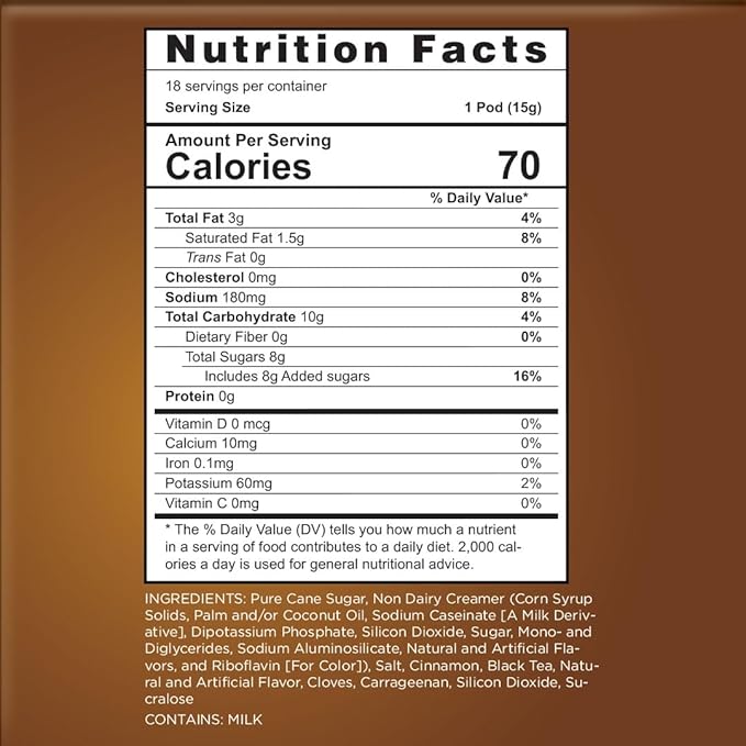 Maud's Spiced Chai Tea Latte, 36 ct, Recyclable Single Serve Tea Pods - 100% Gourmet Blended Tea Leaves, Compatible with Keurig K Cups Maker