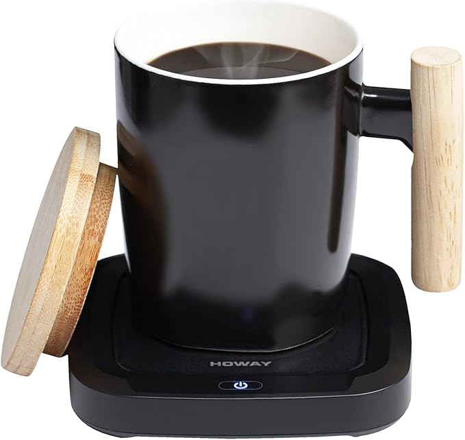Coffee Mug Warmer Set for Desk, Temperature Controll Heating Cup for Hot Chocolate, Cocoa and Tea, Office & Home use, One Temperature