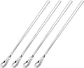 uxcell 4Pcs Stainless Steel Mixing Spoon 7.6 Inch Cocktail Stirrer Bar Spoon Drink Stirring Spoon with Long Handle for Bar Cocktail Ice Tea, Silver