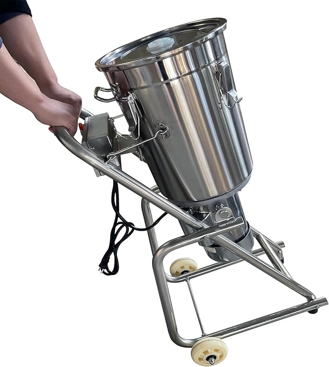 32L Commercial Meat Food Processor Machine, 1800W Stainless Steel Electric Vegetable Blender Cutter Meatball Beater Grinder 1400r/min with Tiltable Bowl for Fruits Ginger Garlic Peanut