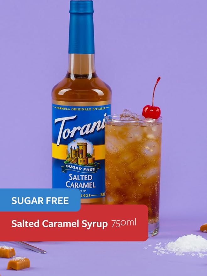 Torani Sugar Free Salted Caramel Syrup, 25.4 oz