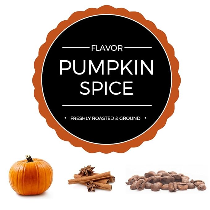 Stone Street Flavored Ground Coffee, Pumpkin Spice, Freshly Roasted, 100% Colombian Arabica, Gourmet Coffee, Holiday Flavor, Medium Roast, 1 LB