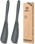 Pack of 2 Cooking Spoons for Non Stick Cookware, Multifunction Spatula Spoon BPA-Free, One-Piece Design, Suitable for Scooping, Scraping, Serving and Mixing (GRAY-GRAY)