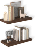 12 Inch Deep Floating Shelves for Wall 2 Pack Floating Shelfs Large Storage Space Wall Decor Display Shelf for Bathroom Living Room Bedroom Kitchen 23.8" W x 12" D x 1.2" H Walnut
