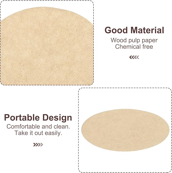 uxcell 600Pcs Coffee Filters, 60mm Disposable Round Paper Filter Natural for Home Office Use Pour Over and Drip Coffee Maker