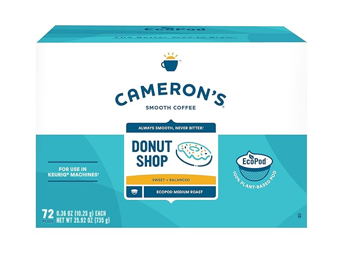 Cameron's Coffee Single Serve Pods, Donut Shop, 72 Count (Pack of 1)