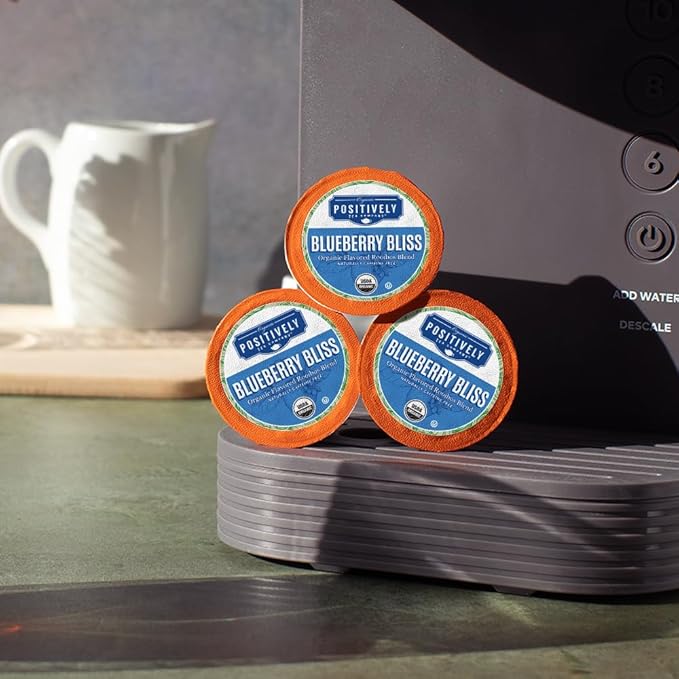 Organic Positively Tea Company, Blueberry Bliss Rooibos Tea, K-Cup Compatible, 24 Pods