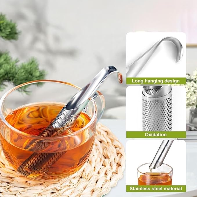 Stainless steel tea drinkers, 304 grade loose leaf tea filters with brackets, suitable for fine pore tea balls in cups, cups, and pots, perfect for tea, spices, and cold brewing