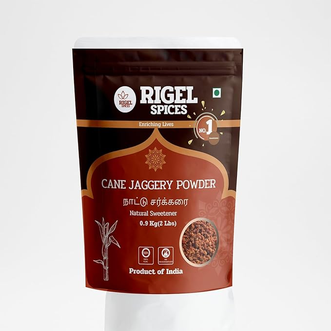 Rigel Spices Cane Jaggery powder 2 Lbs | Naatu Sakarai | Natural Sweetener | No Preservatives | No Added Flavors