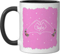 Heart Hands Taylor First Name Girl Vintage 70's 80's Ceramic Mug, Black/White