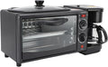 3-in-1 Breakfast Station with Coffee Maker, 4-Slice Toaster Oven, Non-Stick Griddle, 110V