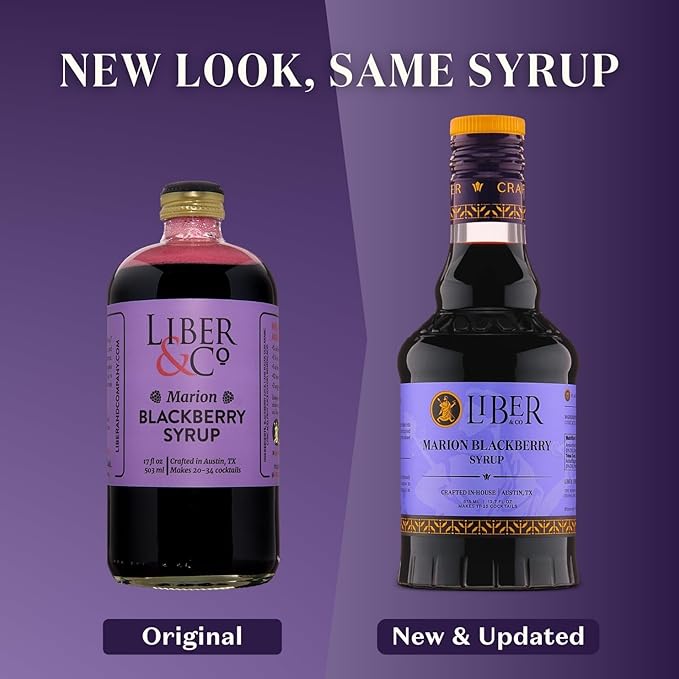 Liber & Co. Marion Blackberry Syrup - Craft Cocktail Mixer with Premium Oregon Marionberries - Perfect for Bramble Cocktails & Margaritas - Makes 25 Drinks (12.7 oz)