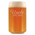 Bevvee Uncle Est 2023 - Beer Can Pint Glass Gift for First Time Uncles - Decorative 16 Oz Glasses