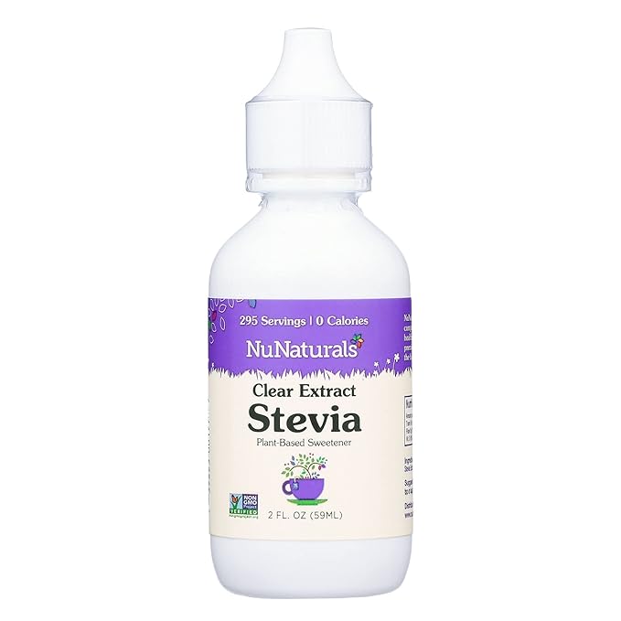 NuNaturals Clear Extract Stevia, Plant-Based Sweetener, Plastic Bottle, 2 oz