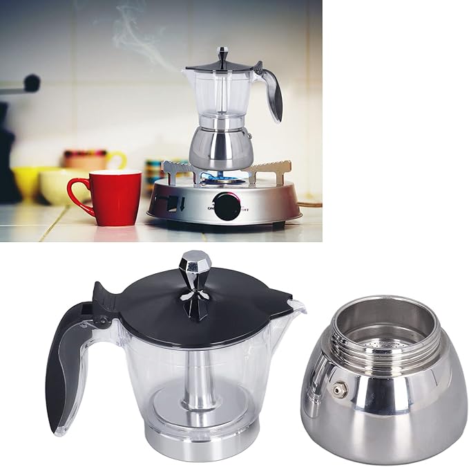 Fdit Coffee Maker Stainless Steel Pot 6 Cup Espresso Coffee Machine Stovetop with Filter Espresso Machine for Abs