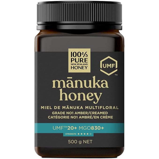 Manuka Honey UMF 20+ MGO 826+ 100% Pure New Zealand Raw, Unfiltered Certified Award Winning Silky Smooth Taste & Texture 17.6 Oz