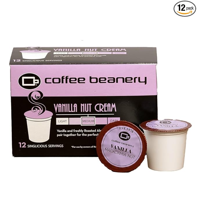 Vanilla Macadamia Nut Coffee Pods by Coffee Beanery | 12ct Medium Roast Arbica Coffee