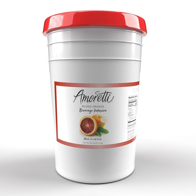 Amoretti - Blood Orange Beverage Infusion Drink Mix & Water Enhancer with Pump for Flavoring Cocktails, Waters, Teas, and other Beverages, 94 Servings Per Bottle (750 ml), Preservative Free