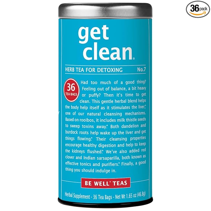 The Republic of Tea Get Clean – No.7 Herb Tea, No Caffeine, 36 Tea Bags