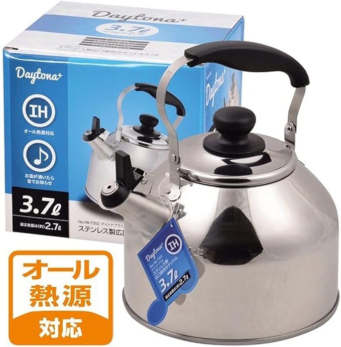 JapanBargain 1914, Tea Kettle Stainless Steel Whistling Water Coffee Tea Kettle Teapot Tea Pot for Stove Top IH Induction Ready Large Capacity Mirror Finish, 3.7 Liter
