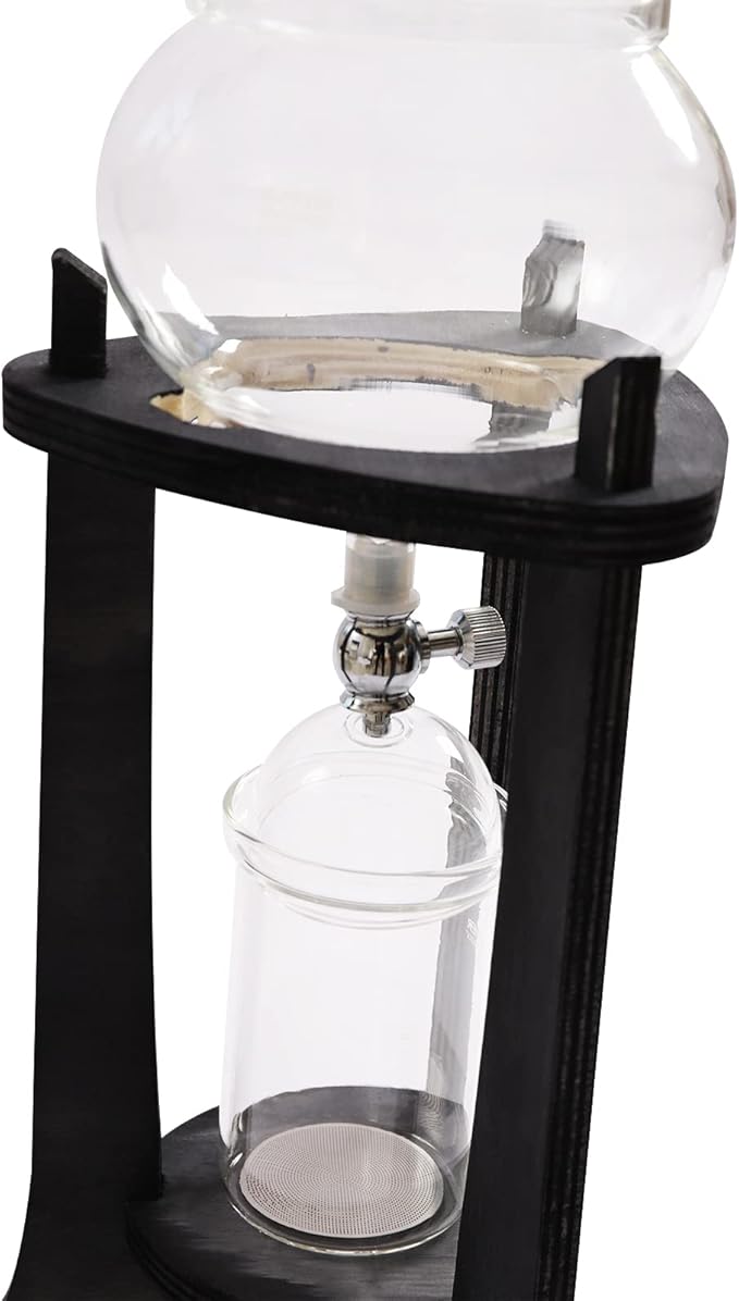 6-8 Cups 600ml Iced Coffee Cold Brew Drip Tower Coffee Maker Glass Cold Brew Coffee Makers Drip Coled Coffee Tower Iced Tea Maker for Home Office (Grey)