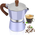 Aluminum 3 Cup 150ml Moka Pot Express Coffee Maker Stovetop Espresso Colorful Coffeemaker Italian Classic Style Brewing Greca Cafe Mocha Machine for Cafeteras Lover Camping Travel and Home Use 5oz