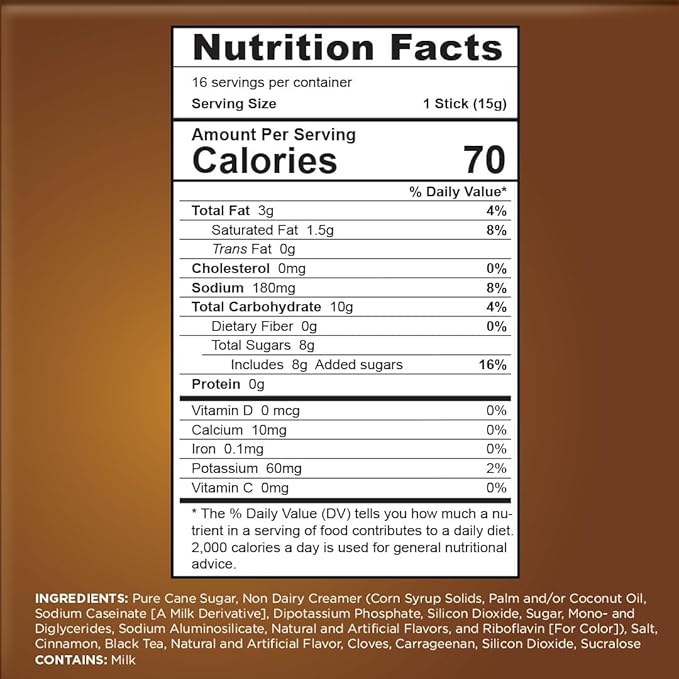 Maud's Spiced Chai Tea Latte Instant Packets, 16 ct, 100% Gourmet Blended Tea Leaves, Instant Hot or Iced Chai Tea Latte - Just add water