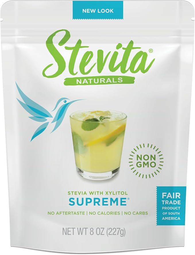 Stevita Stevia with Xylitol Supreme - 8 oz Pouch - All-Natural Stevia Extract, Natural Sweetener, No Calories - Non-GMO, Vegan, Kosher, Keto, Paleo, Gluten Free, Erythritol-Free - 227 Servings