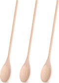 HANSGO 3PCS Wooden Spoons for Cooking, 14 Inch Long Handle Spoons for Deep Pots, Wooden Kitchen Utensil Set for Stirring, Mixing and DIY Crafts, Sturdy & Lightweight