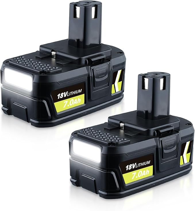 2Pack 7.0Ah P108 18V Repalcement for Ryobi 18V Lithium Battery P102 P103 P105 P107 P108 P109 Compatible with Ryobi Battery Cordless Tools