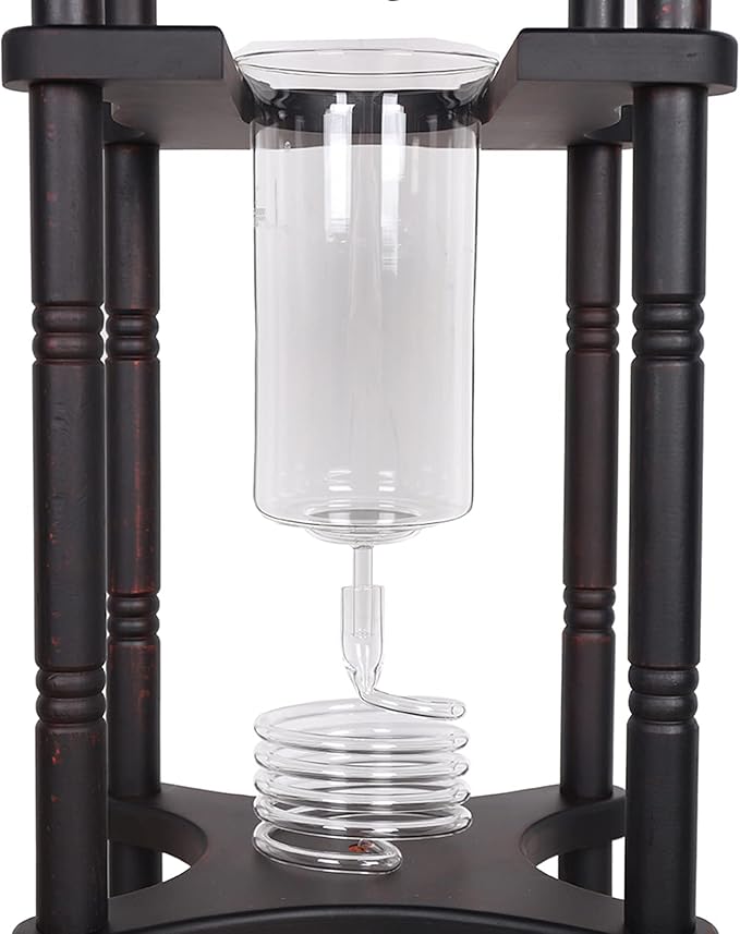 Large Capacity Cold Brew Tower Japanese Cold Brew Maker Glass Cold Brew Coffee Makers Drip Coled Coffee Tower Iced Tea Maker for Home Office Coffee Shop