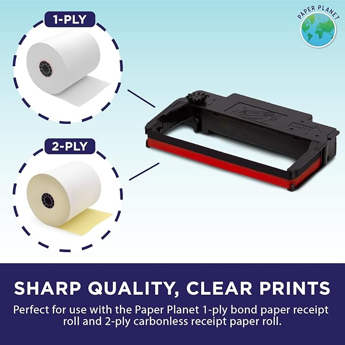 Red and Black Ink Printer Ribbons for Toast Kitchen Printer by Paper Planet | 12 Ribbons | TKP300 SNBC BTP-M300
