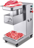 BOOROS Commercial Meat Cutter Machine 750W Electric Vertical Stainless Steel Meat Slicer 130L Commercial Meat Cutting Machine,1100lb/h,Equipped with 3mm Blade for Kitchen,Restaurants,Supermarket 110V