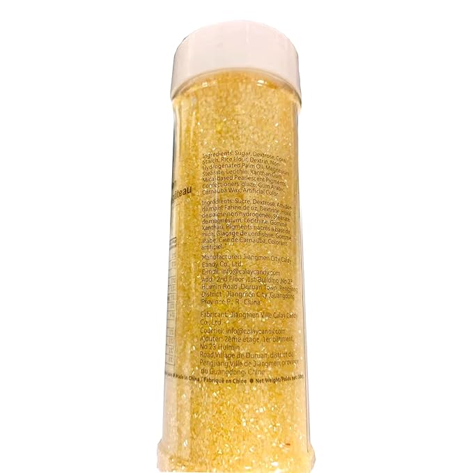 Sentovac Yellow Sanding Sugar for Baking Edible Sparkling Sugar Sprinkles Coarse Sugar Crystals for Baking Topping Cake Cookie Cupcake Topper Ice Cream Decoration Supplies 3.2 OZ