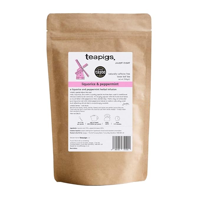 Teapigs Liquorice and Peppermint Loose Tea Made with Whole Leaves (1 Packs of 250g)