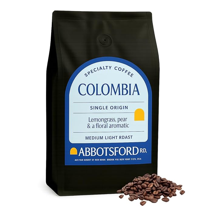 Colombia Single Origin Whole Bean Coffee, Medium-Light Roast with Lemongrass, Tangerine & Floral Aromatic Notes, Specialty Coffee Beans Colombian, 35.2oz (2.2lb) Bag, Perfect for Enthusiasts