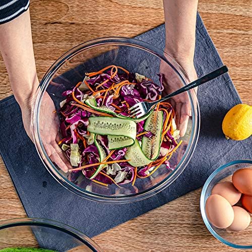 M MCIRCO Glass Mixing Bowls with Lids, 4 Packs Glass Bowl Set, Nesting Bowls for Meal Prep, Food Storage, Bowls For Cooking, Baking, BPA-Free, 0.8/1.7/1.6/2.9/4.8 Qt
