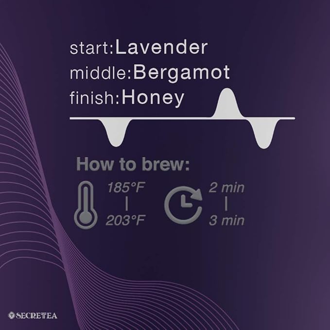 Organic Lavender Earl Grey Bergamot Black Tea | 100% Real ingredients,15 Sachet Tea Bags (15 Count) |By T SECRETEA, Lullaby