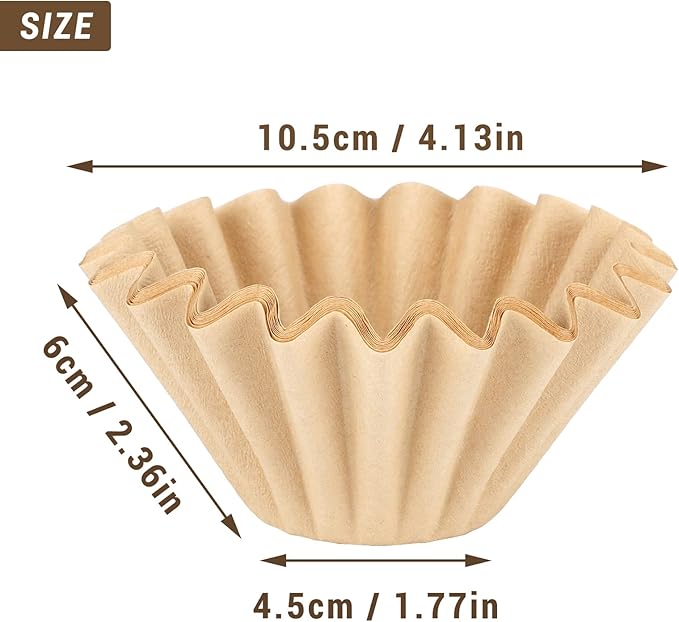 EUSOAR 1-2 Cup Unbleached Coffee Filters, Pack of 50 Disposable Natural Brown Paper Coffee Filter, for Small Basket Style Single Pour Over and Drip Coffee Makers, for Home Commercial