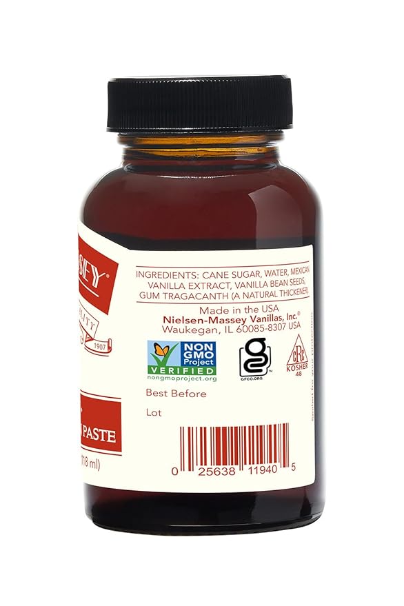 Nielsen-Massey Mexican Pure Vanilla Bean Paste for Baking and Cooking, 4 Ounce Bottle