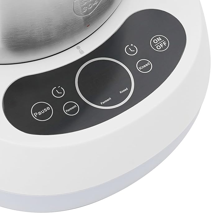 Electric Dough Maker with Ferment Function - Stainless Steel Dough Mixer for Pizza, Bread, Noodles & Dumplings - Stylish Blue and White Design