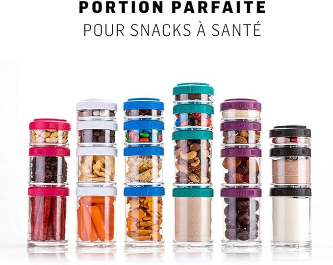 BlenderBottle GoStak Twist n' Lock Storage Jars, 150cc 2-Pak, White
