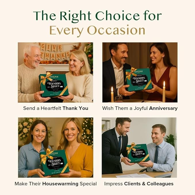 VAHDAM, Founder's Select Assorted Tea Gift Set (6 Variety, 36 Tea Bags) - Premium Gift Box | Individually Wrapped Pyramid Teabags | Christmas Tea Gifts for Women and Men