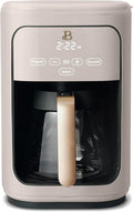 Beautiful 14-Cup Programmable Single Serve Drip Coffee Maker with Touch Display - Automatic Coffee Machine with Timer for Home & Office - by Drew Barrymore (Porcini Taupe)
