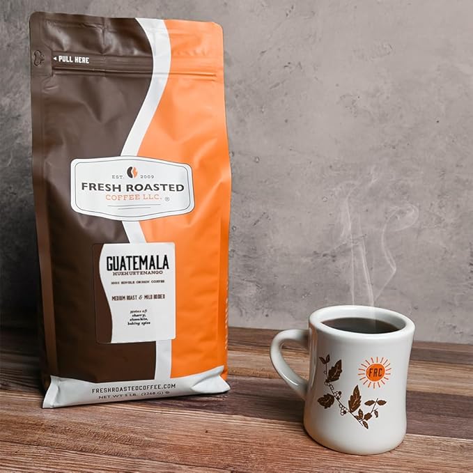 Fresh Roasted Coffee, Guatemala Huehuetenango | 5 lb (80 oz) | Single Origin | Medium Roast | Kosher | Ground