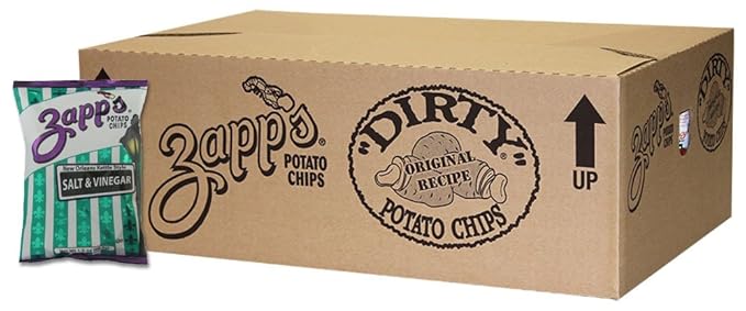 Zapp’s New Orleans Kettle-Style Potato Chips, Salt and Vinegar – Crunchy Chips with a Bold Flavor, Great for Lunches or Snacking on the Go, 1.5 oz. Bag (Pack of 30)