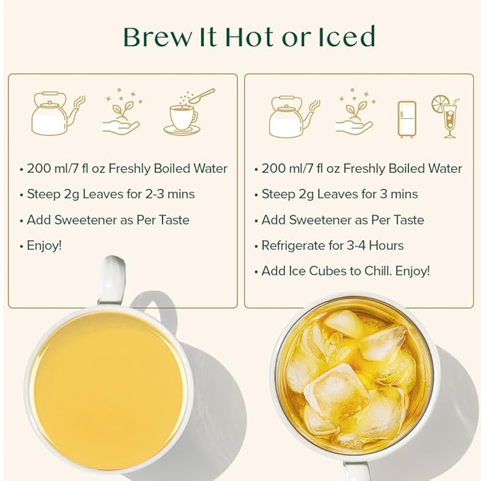 VAHDAM, Chamomile Mint Citrus Green Tea Leaves (50+ Cups, 3.5 oz) Essential Herbs | Green Tea Leaves, Chamomile, Peppermint, Spearmint, Orange Peels, Lemongrass | High Elevation Grown | Vacuum Sealed